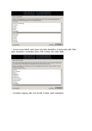— Karena secara default untuk benua Asia tidak ditampilkan di depan maka pilih Other
untuk menampilan keseluruhan lokasi. Klik Continue jika sudah dipilih
— Kemudian langsung pilih Asia dan klik Continue untuk melanjutkan
 