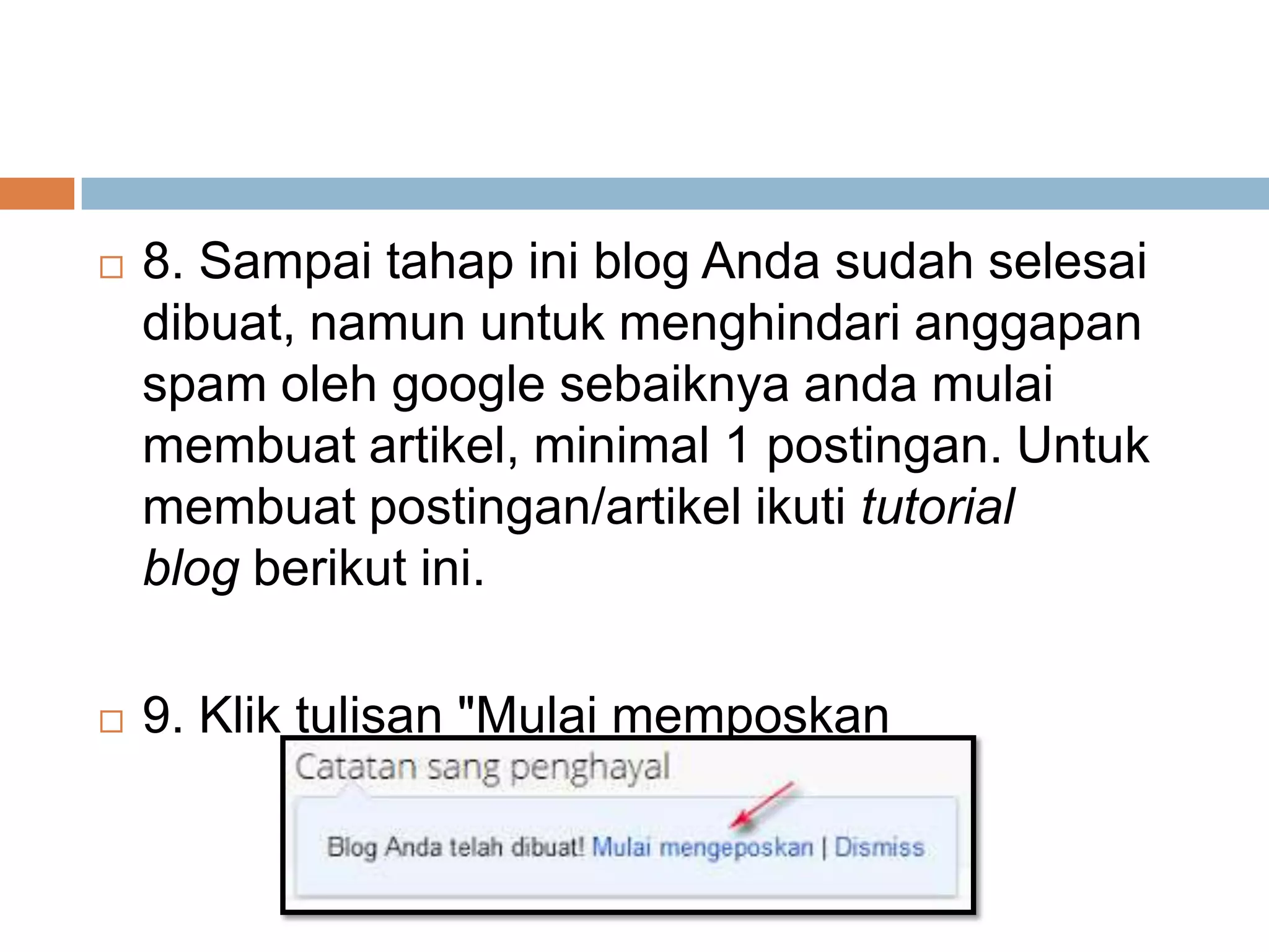 Tutorial cara membuat blog dengan mudah ppt