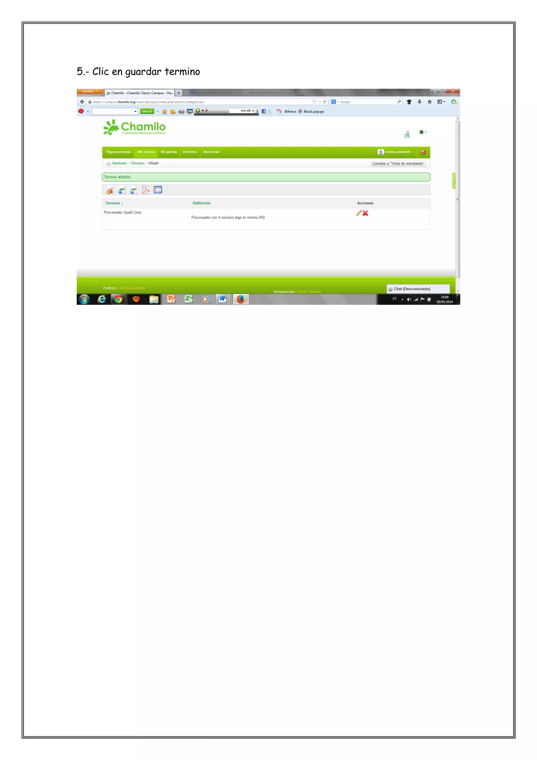5.- Clic en guardar termino
 