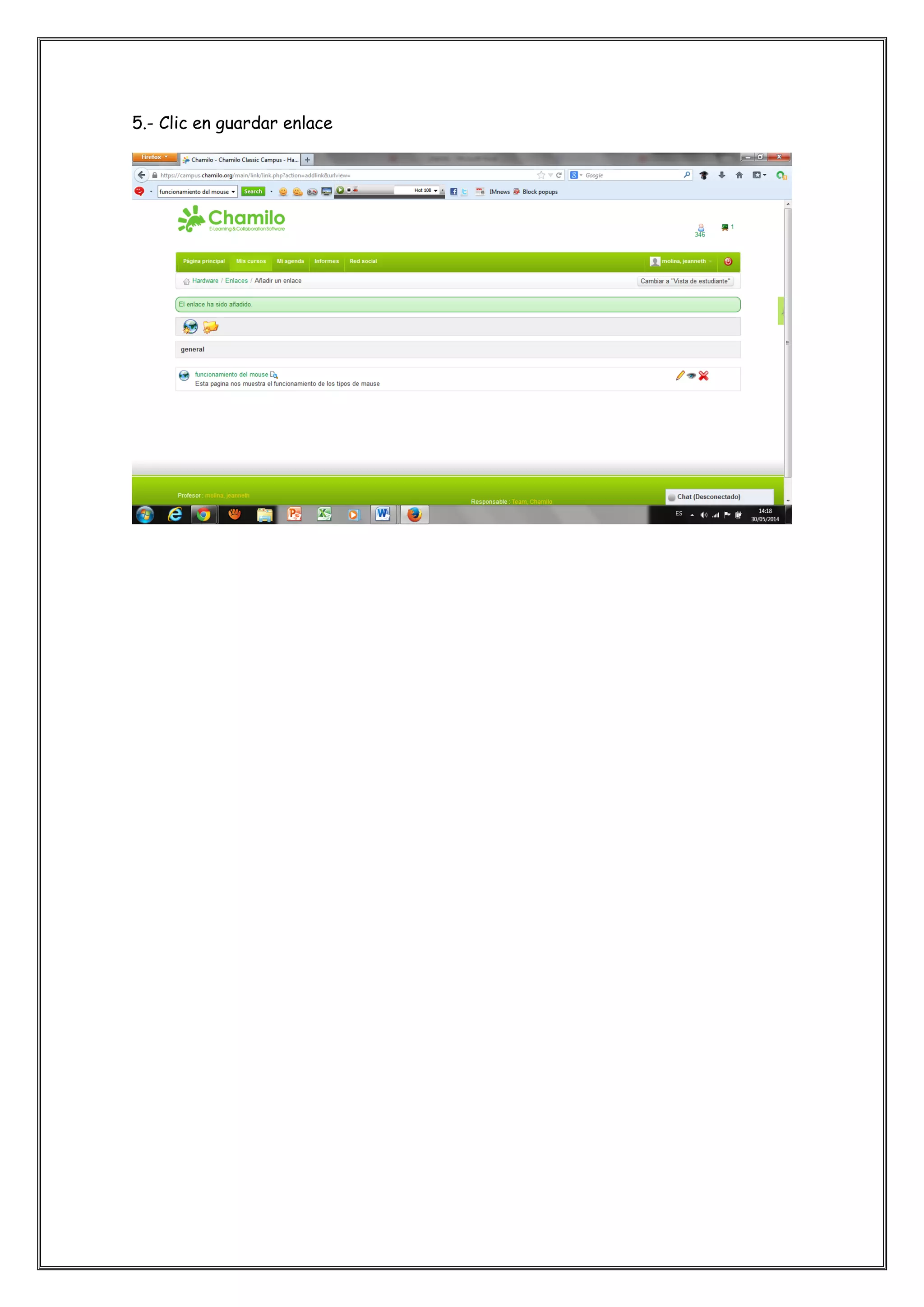 5.- Clic en guardar enlace
 