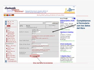 Completamos el formulario con los datos del libro Una vez lleno lo enviamos