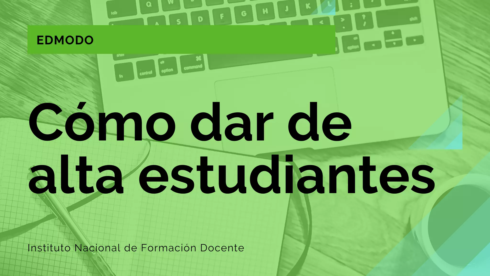 Cómo dar de
alta estudiantes
Instituto Nacional de Formación Docente
EDMODO
 