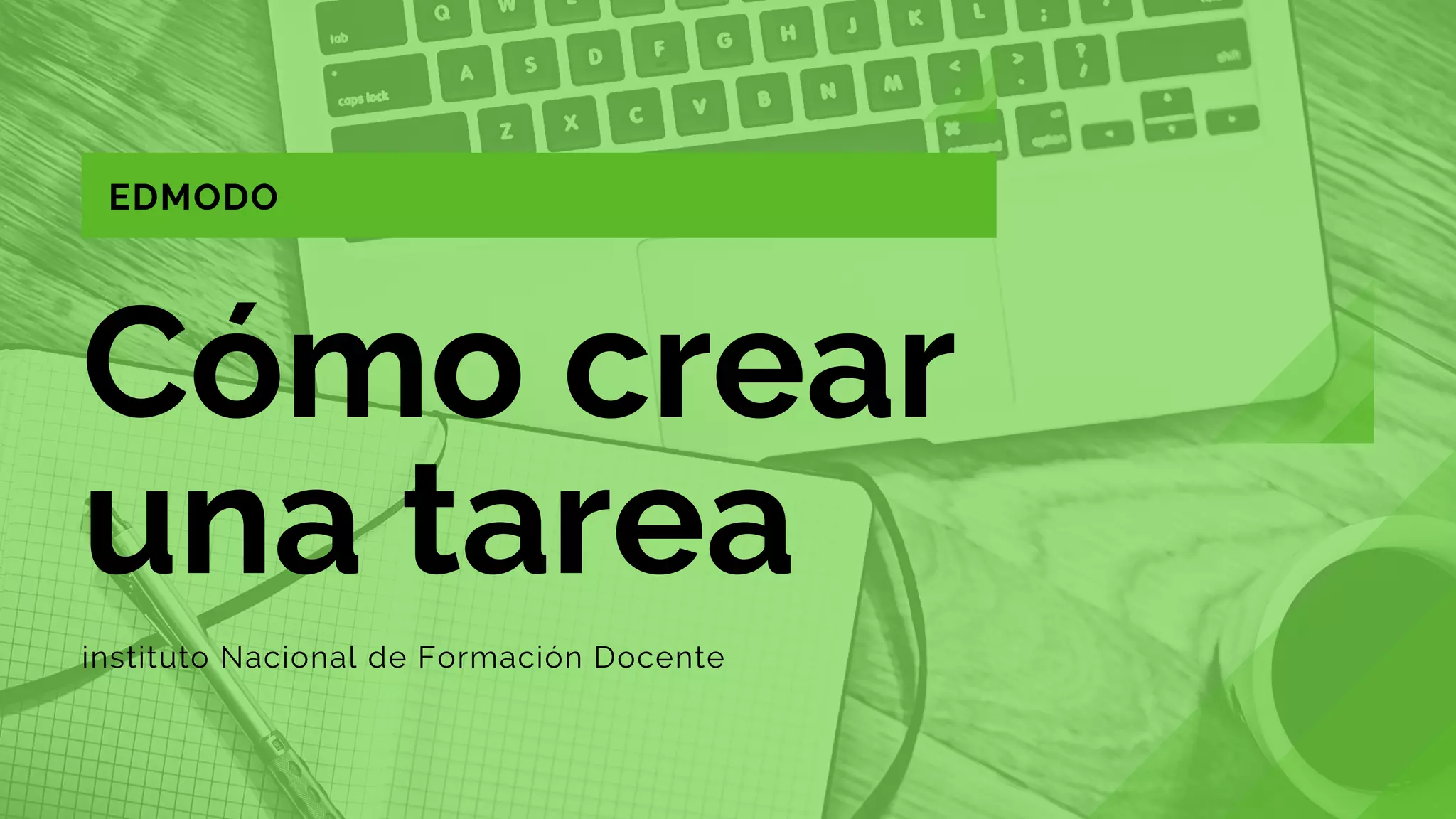 Cómo crear
una tarea
instituto Nacional de Formación Docente
EDMODO
 