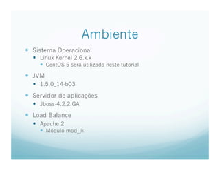Tutorial de Clusterizacao e Load Balance de aplicacoes JEE