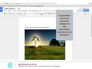 Si queremos
que otras
personas
trabajen en
este
documento,
hacemos clic en
“Compartir”
 