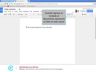 Cuando ingresa un
invitado al
documento aparecerá
su foto en este sector
 