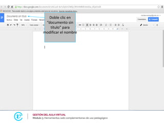 Doble clic en
“documento sin
título” para
modificar el nombre
 