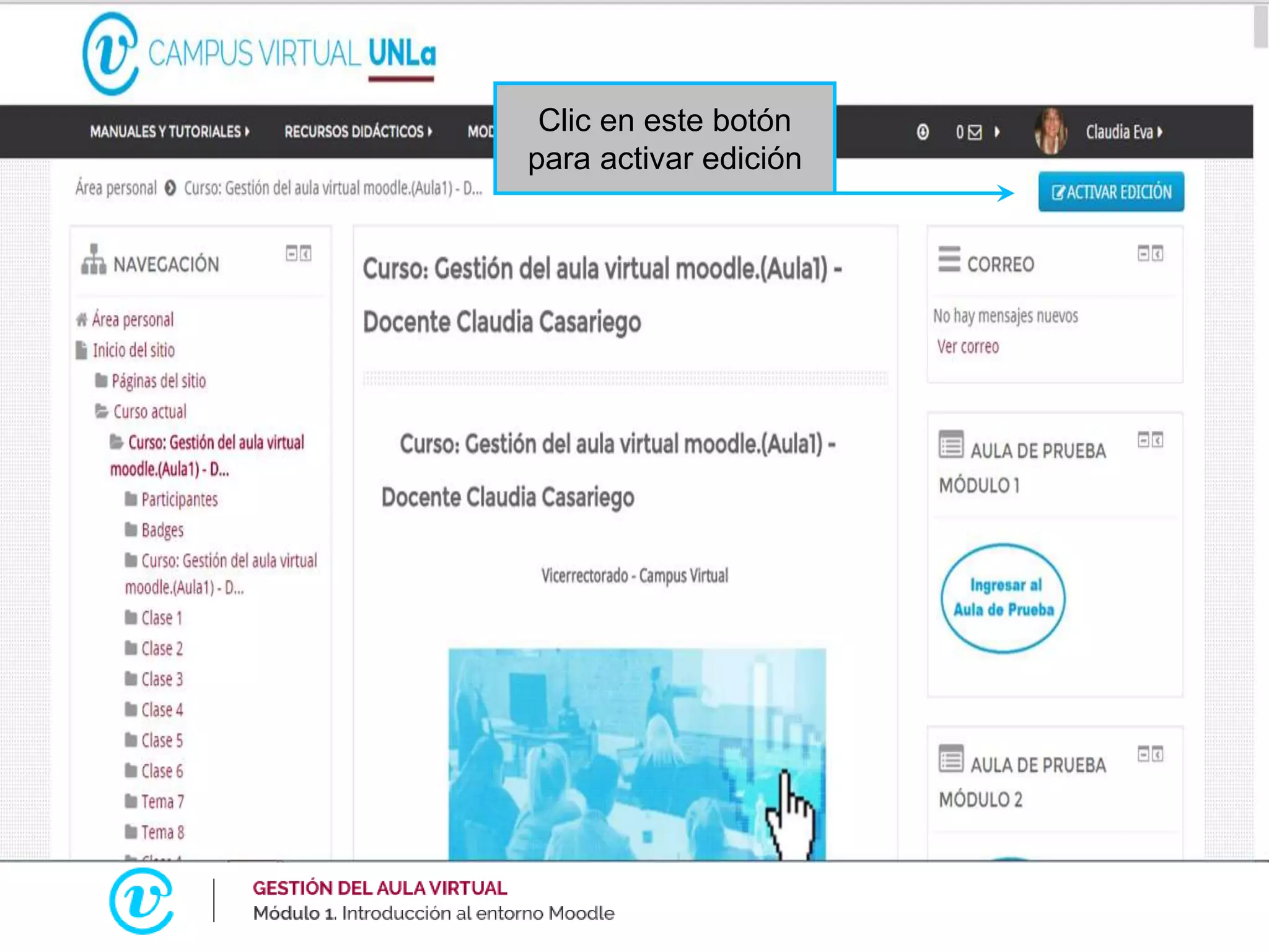 Clic en este botón
para activar edición