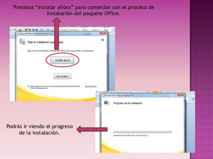 Tutorial Cómo instalar el paquete office Tutorial Cómo instalar el paquete office