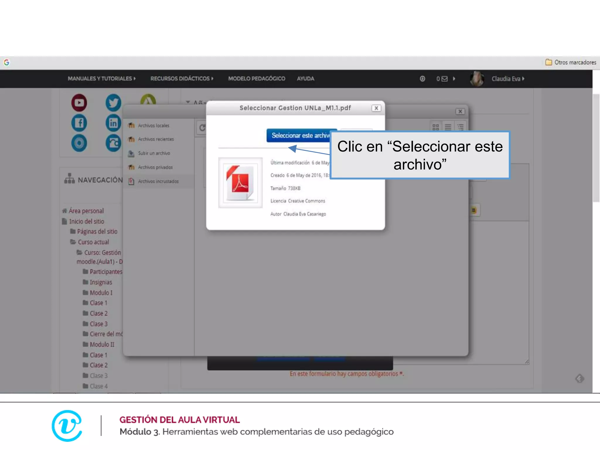Clic en “Seleccionar este
archivo”