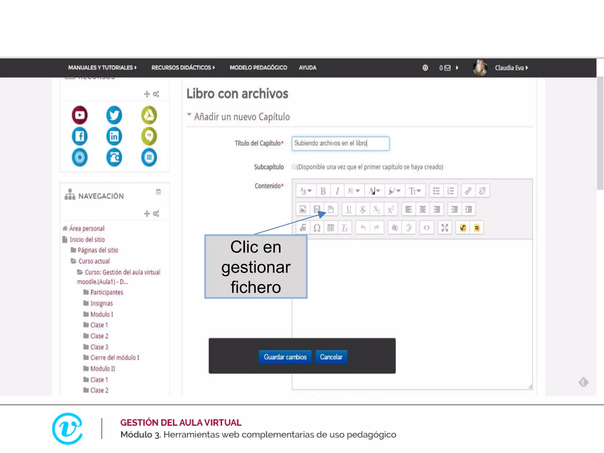 Clic en
gestionar
fichero