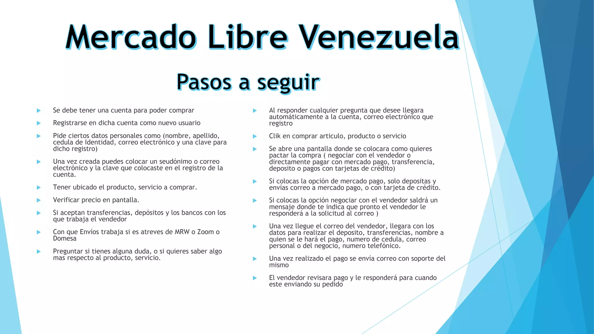 Tutorial compra Mercado Libre Venezuela | PPT