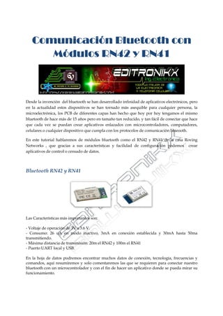 Tutorial comunicación bluetooth con módulos rn42 y rn41_by_ editronikx ...