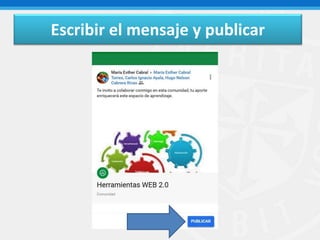 Escribir el mensaje y publicar