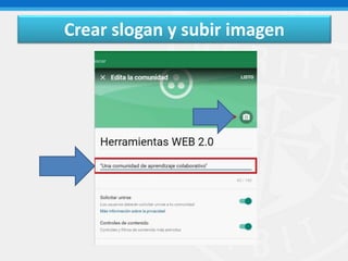Crear slogan y subir imagen