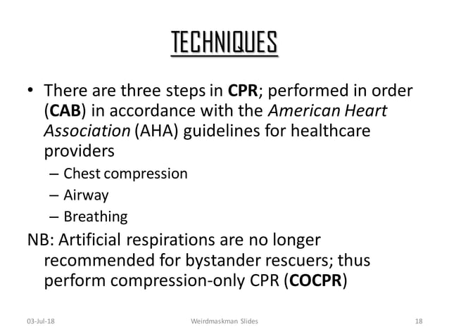 Cardio pulmonary resuscitation (CPR) | PDF