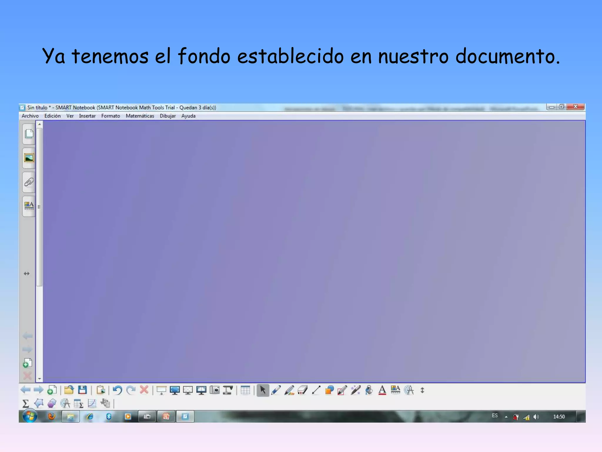 Ya tenemos el fondo establecido en nuestro documento.