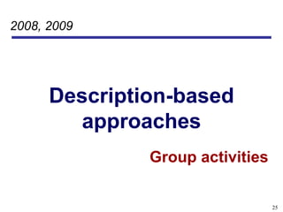 2008, 2009




      Description-based
         approaches
               Group activities


                                  25
 