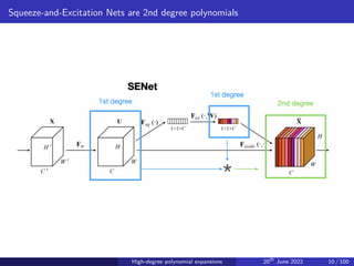 Squeeze-and-Excitation Nets are 2nd degree polynomials
High-degree polynomial expansions 20th
June 2022 10 / 100
 