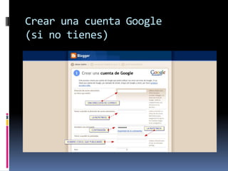 Crear una cuenta Google
(si no tienes)