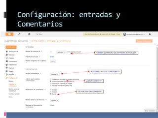 Configuración: entradas y
Comentarios