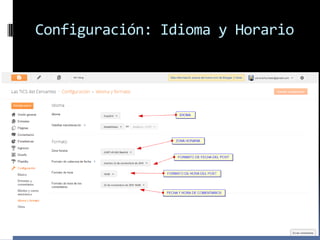 Configuración: Idioma y Horario