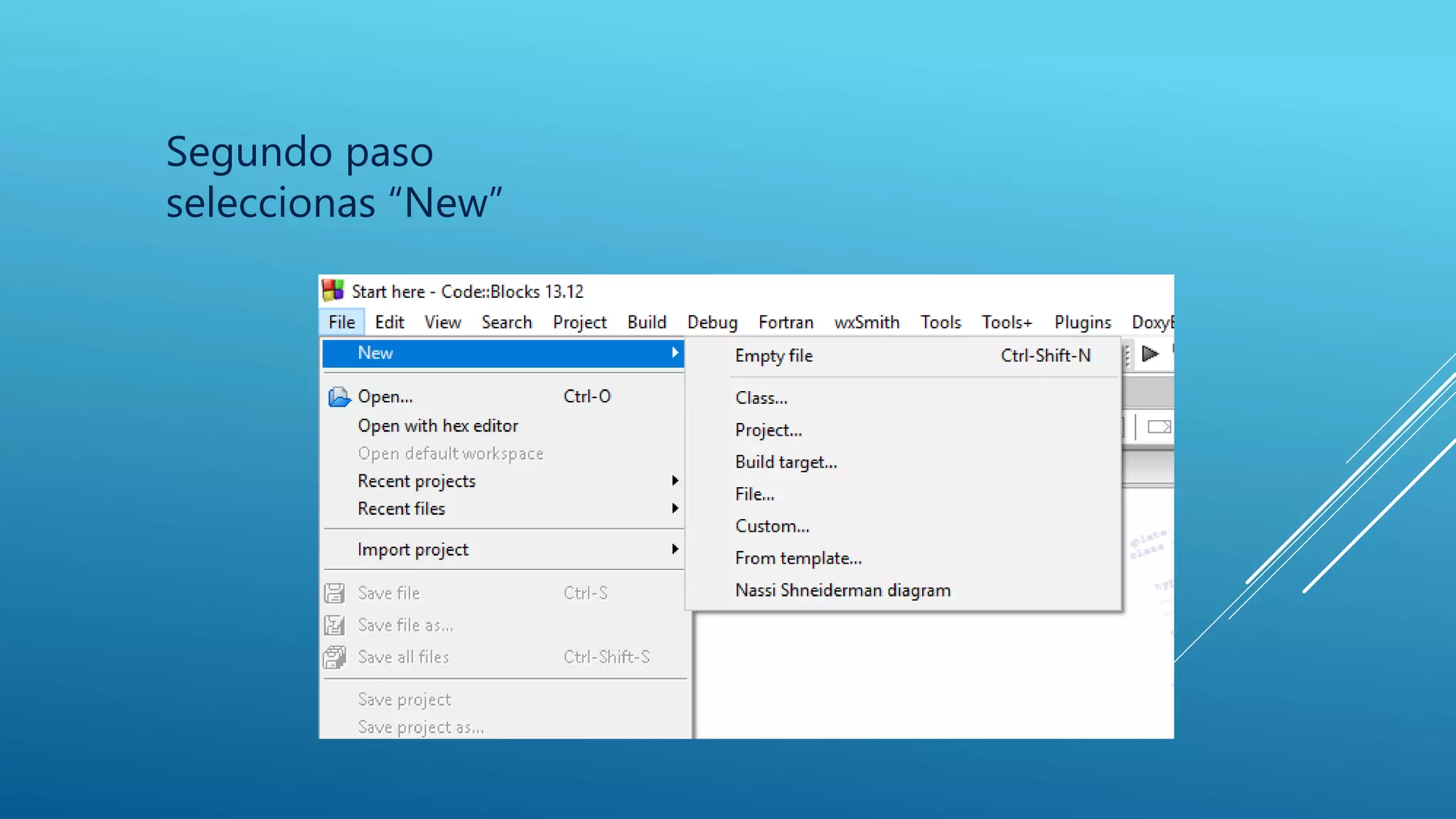 Segundo paso
seleccionas “New”
 