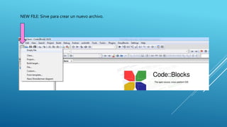 NEW FILE: Sirve para crear un nuevo archivo.
 