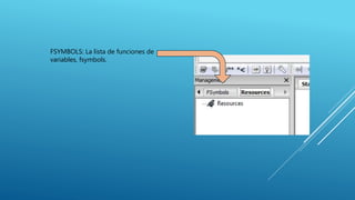 FSYMBOLS: La lista de funciones de
variables, fsymbols.
 