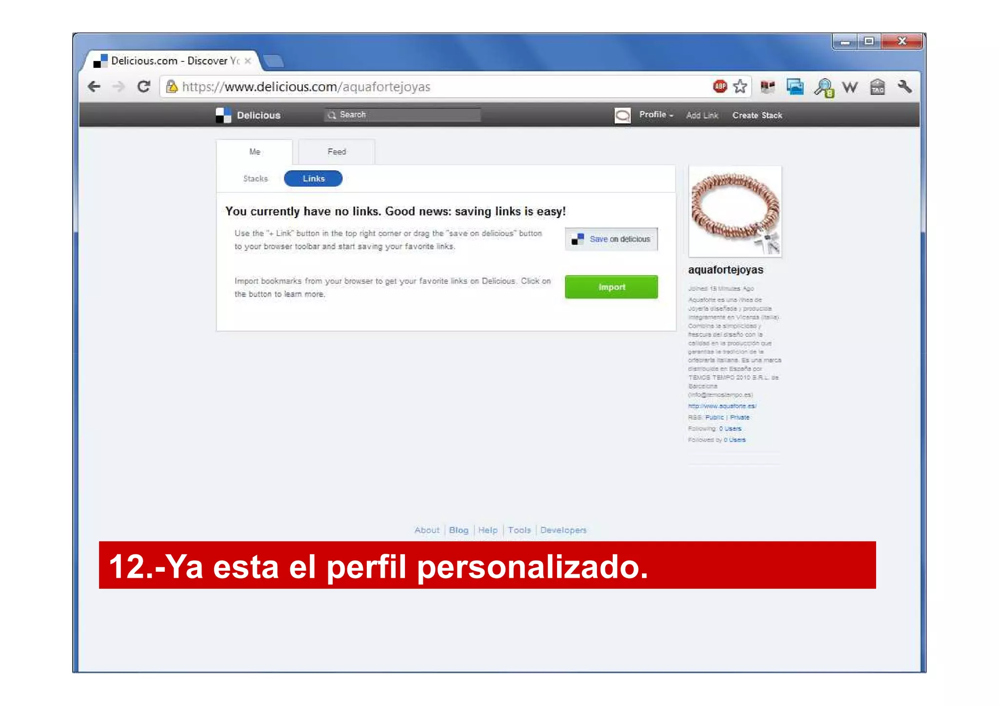 12.-Ya esta el perfil personalizado.
 