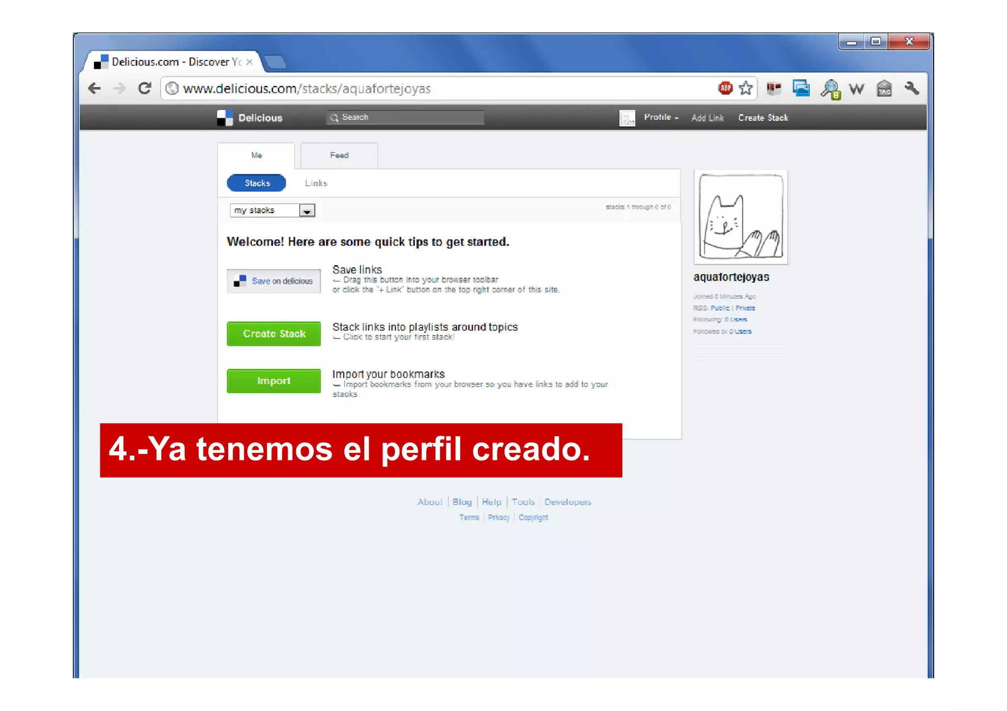 4.-Ya tenemos el perfil creado.
 