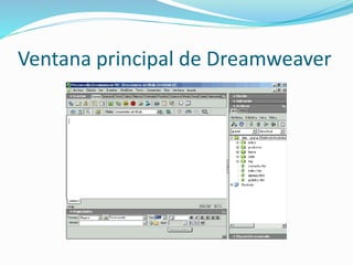 Ventana principal de Dreamweaver
 