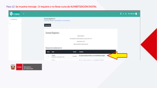Paso 12: Se muestra mensaje : Si requiere o no llevar curso de ALFABETIZACION DIGITAL
 