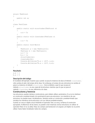 Tutorial de estructuras c# | DOCX