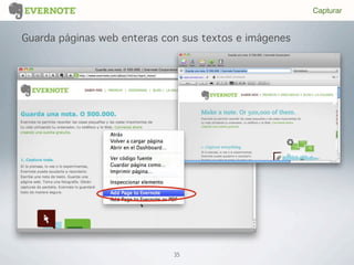 35
Guarda páginas web enteras con sus textos e imágenes
Capturar
 