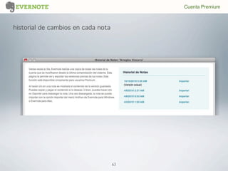 63
historial de cambios en cada nota
Cuenta Premium
 