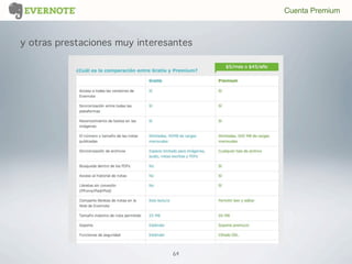 y otras prestaciones muy interesantes
Cuenta Premium
64
 