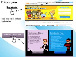 Dar clic en el enlace regístrate. Primer paso 