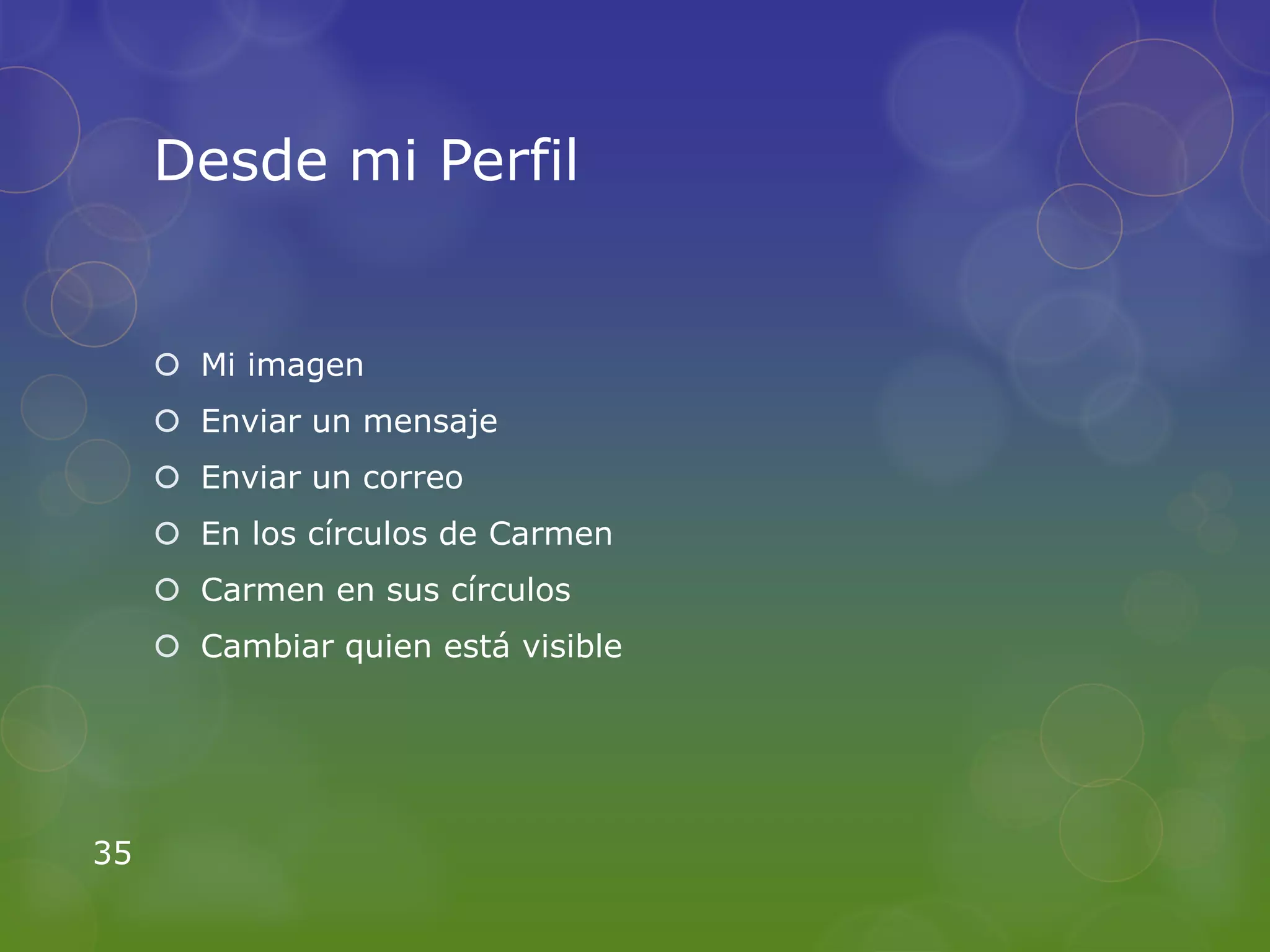 Desde mi Perfil


      Mi imagen
      Enviar un mensaje
      Enviar un correo
      En los círculos de Carmen
      Carmen en sus círculos
      Cambiar quien está visible




35
 
