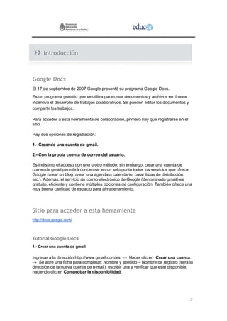 Tutorial de Google Docs | PDF