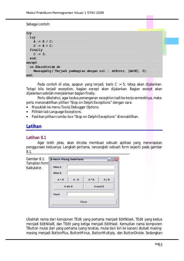 Delphi Exception Tutorial | tutorial delphi Delphi Exception Tutorial | tutorial delphi