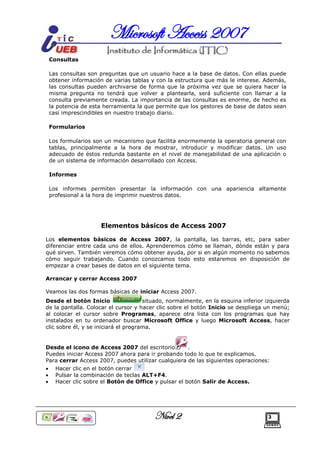 Tutorial de Microsoft ACCESS 2007 | PDF