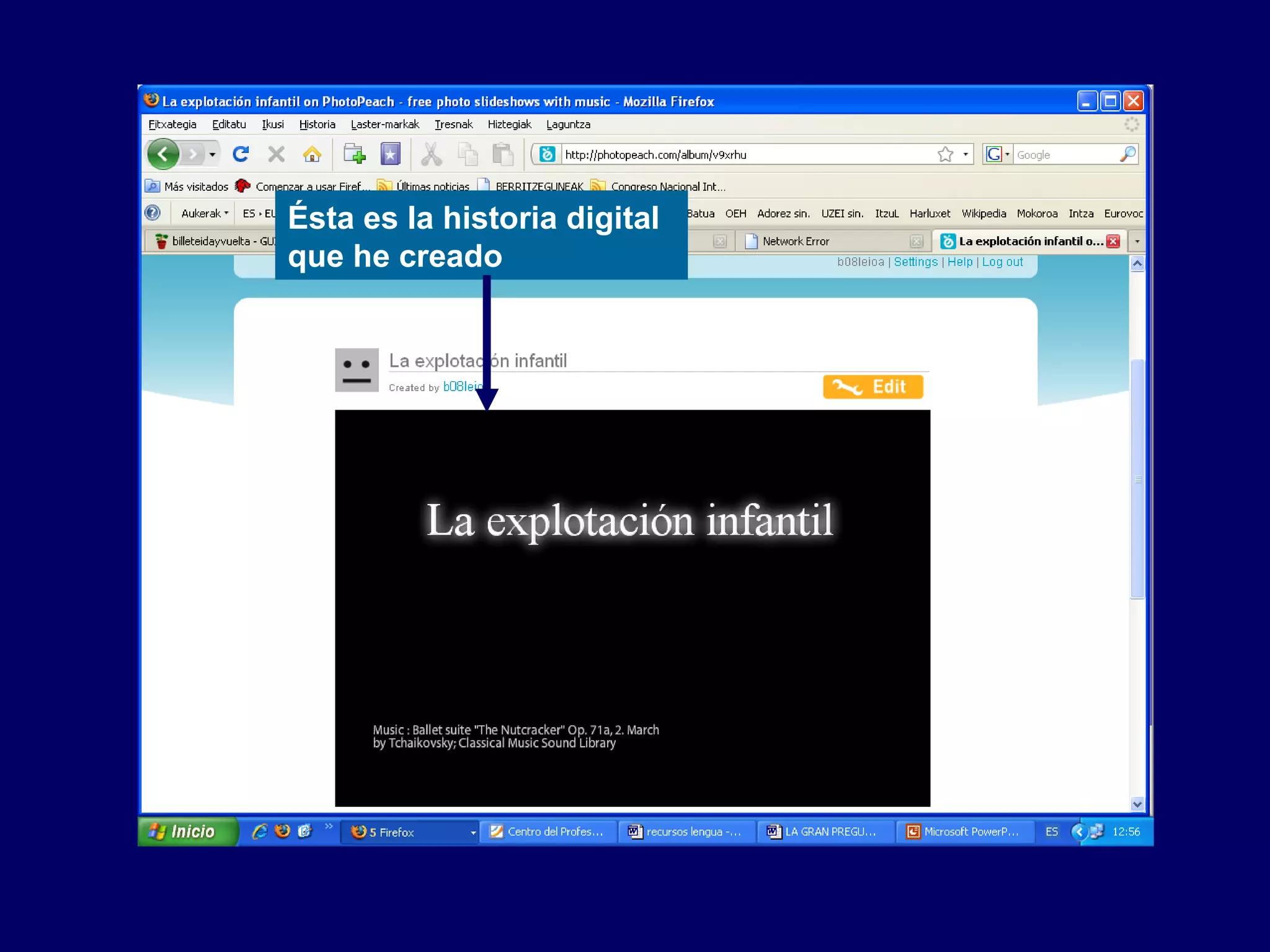 Ésta es la historia digital
que he creado
 