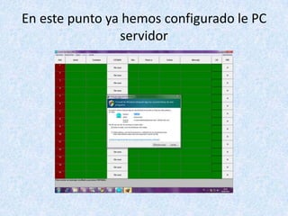 En este punto ya hemos configurado le PC servidor