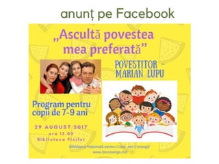 anunț pe Facebook
 