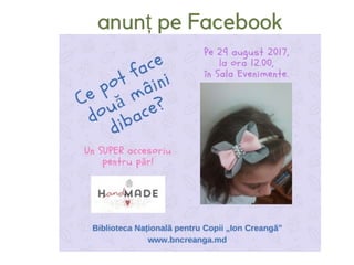 anunț pe Facebook
 