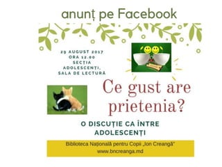 anunț pe Facebook
 
