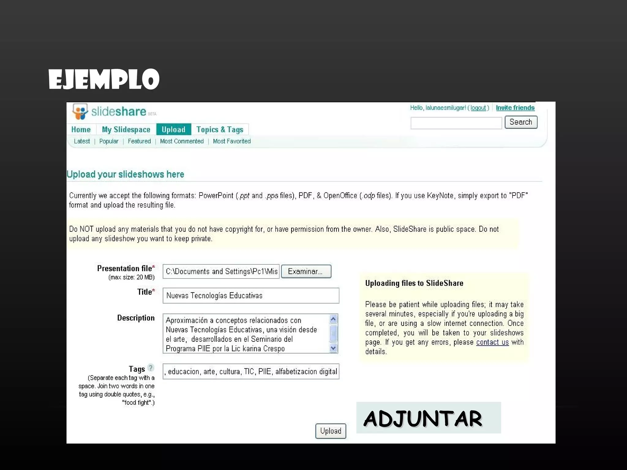 EJEMPLO




          ADJUNTAR
 