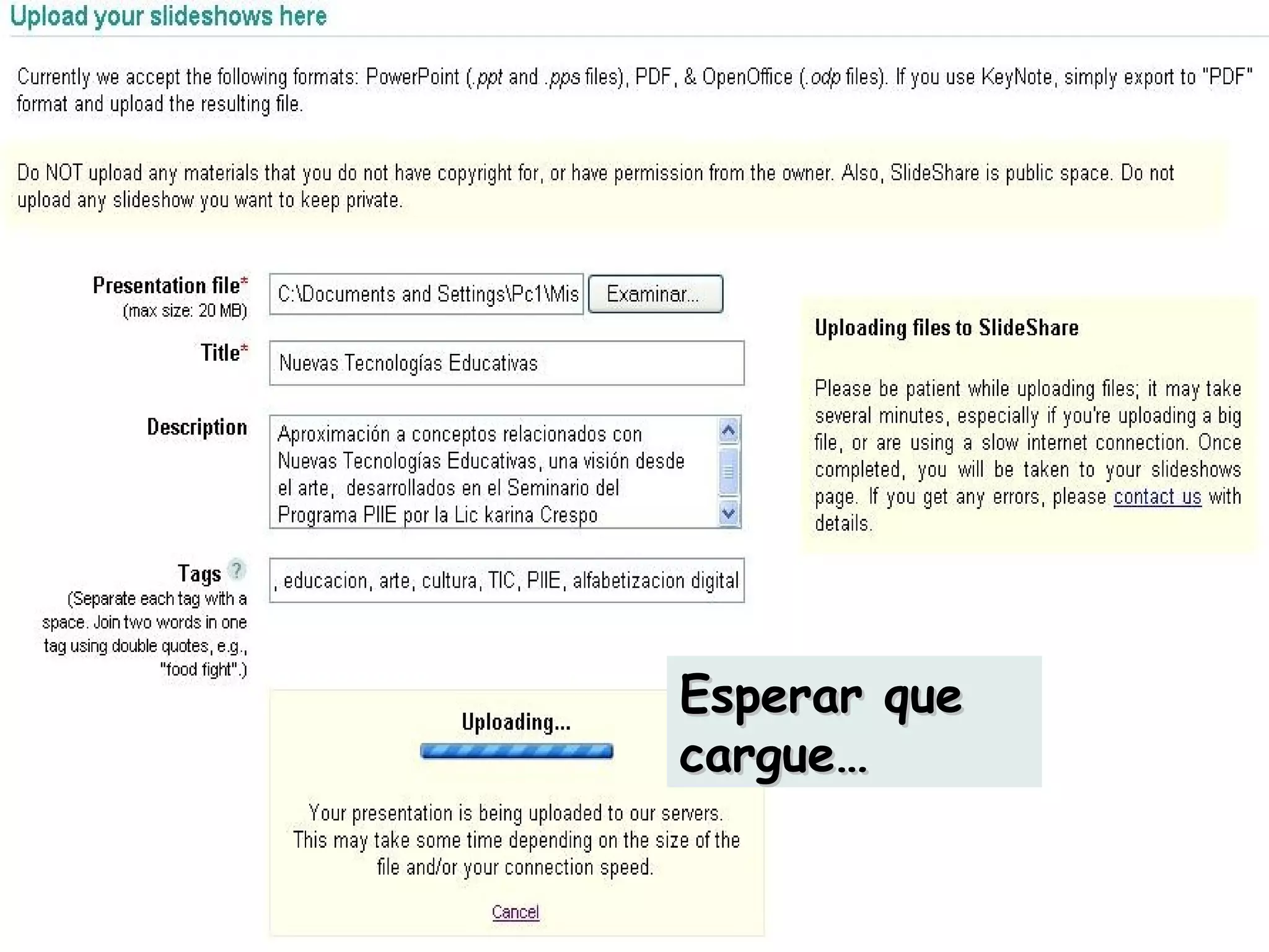 Esperar que
cargue…
 