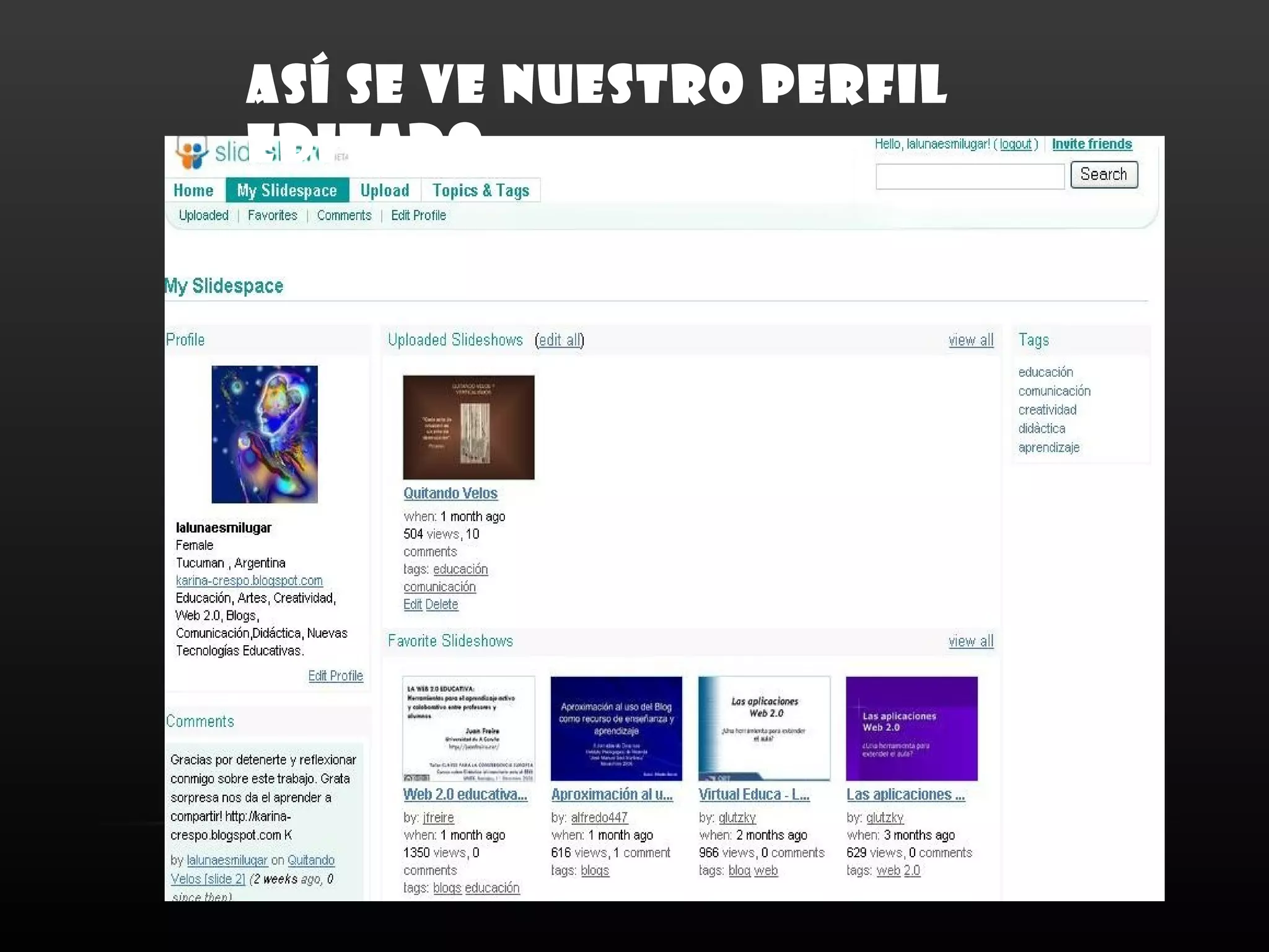 Así se ve nuestro perfil
editado
 